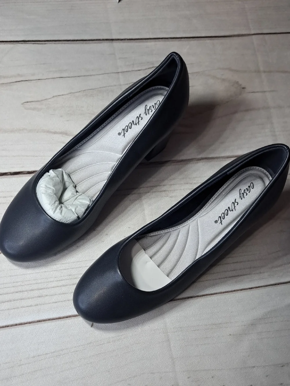 Dark Navy Block Heel Pumps Size 7 WW